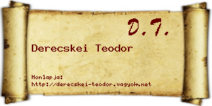 Derecskei Teodor névjegykártya